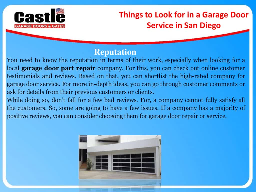 Things to Look for in a Garage Door Service in San Diego