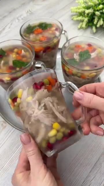 Заливное в чашке 🍵Рецепт