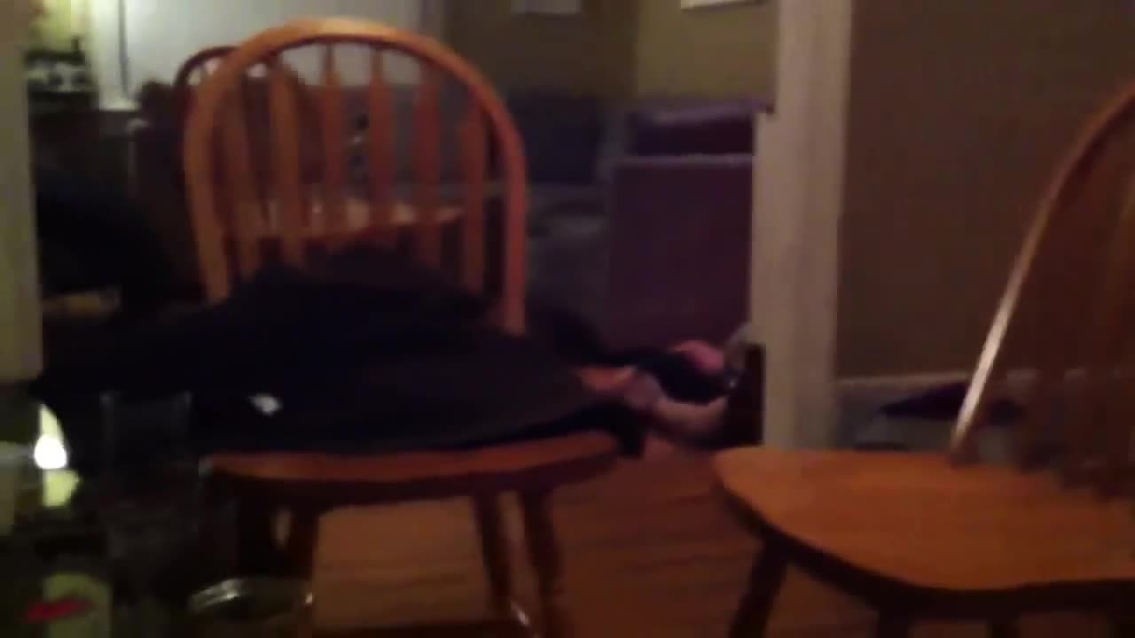 Drunk girl falls off chair