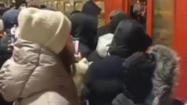 Madness in the metro in Russia.