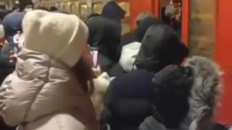 Madness in the metro in Russia.