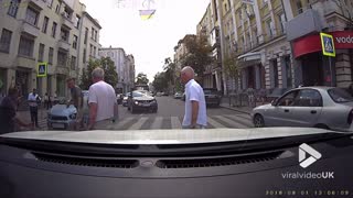 Woman gets flung in air at zebra crossing