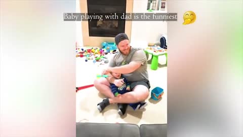 Baby playing with dad is the funniest 😂