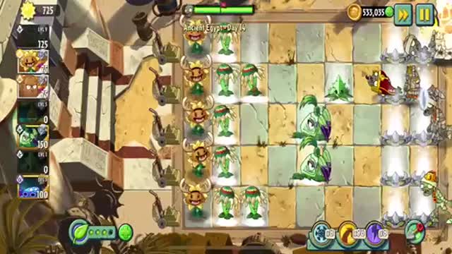 Plants vs Zombies 2 Ancient Egypt - Day 14