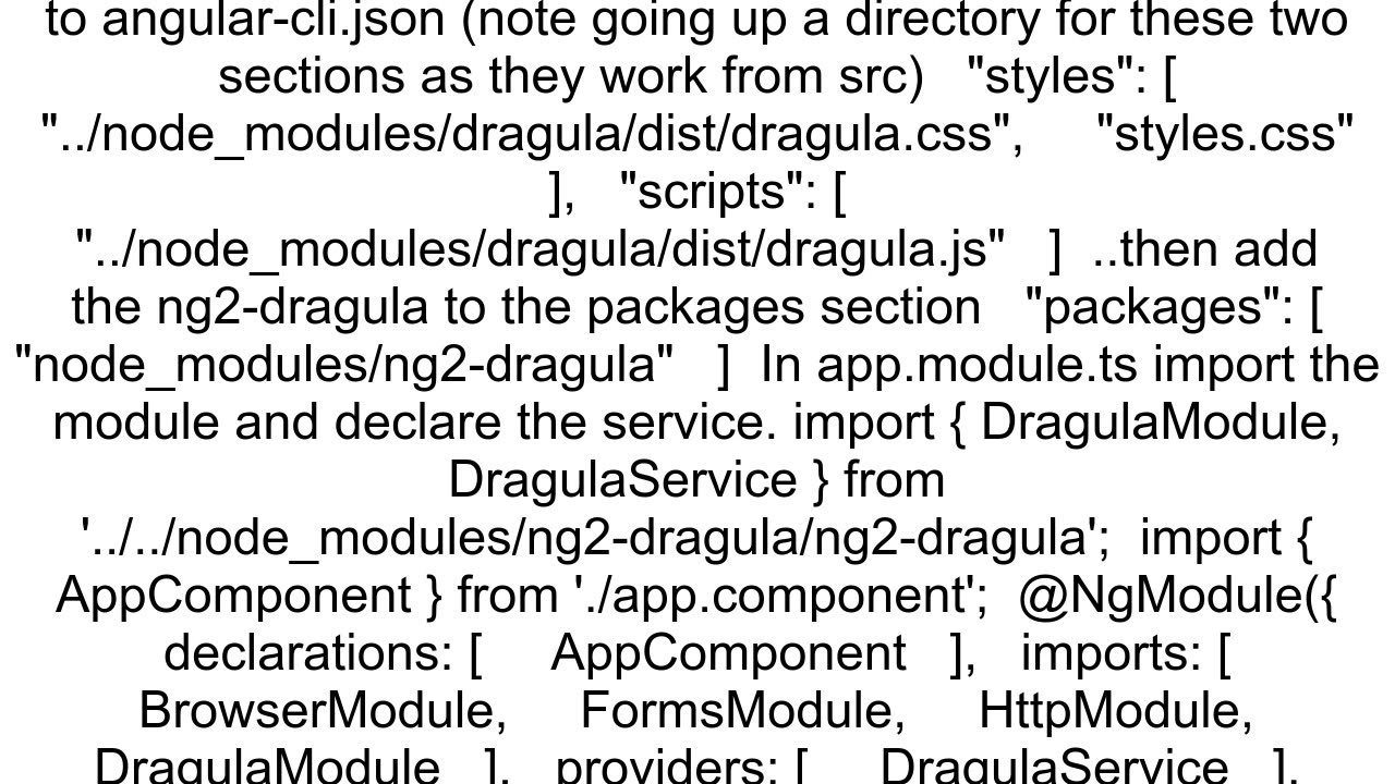 Installing Dragula with Angular CLI