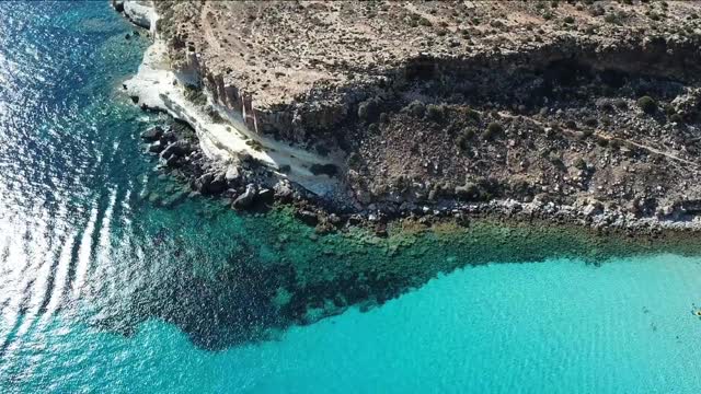 aerial view of the island of lampedusa sicily italy