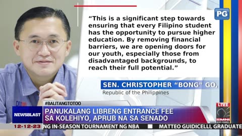 Panukalang libreng entrance fee sa kolehiyo, aprub na sa Senado