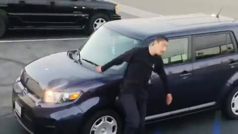 Skater Surprised by Car Mid-Run