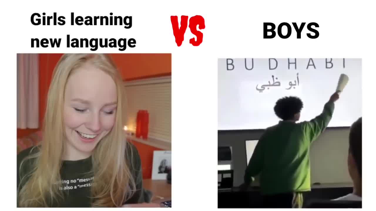 Girls vs Boys Learning new Language