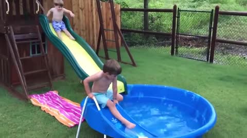 Children playing with water