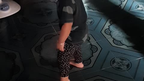 Cute little girl, dancing music