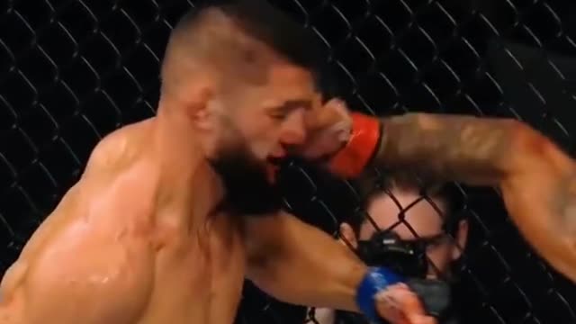 KHAMZAT CHIMAEV TOMA UM NOCAUTE DE GILBERT BURNS