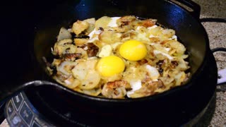 Old fashion comfort food potato and egg skillet