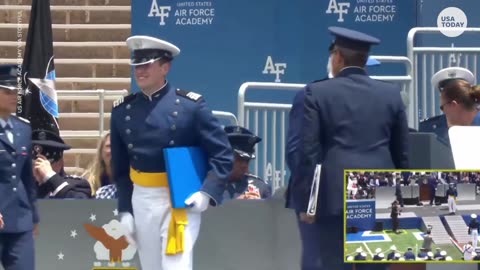 Biden 'fine' following fall on stage at Air Force Academy graduation | USA TODAY