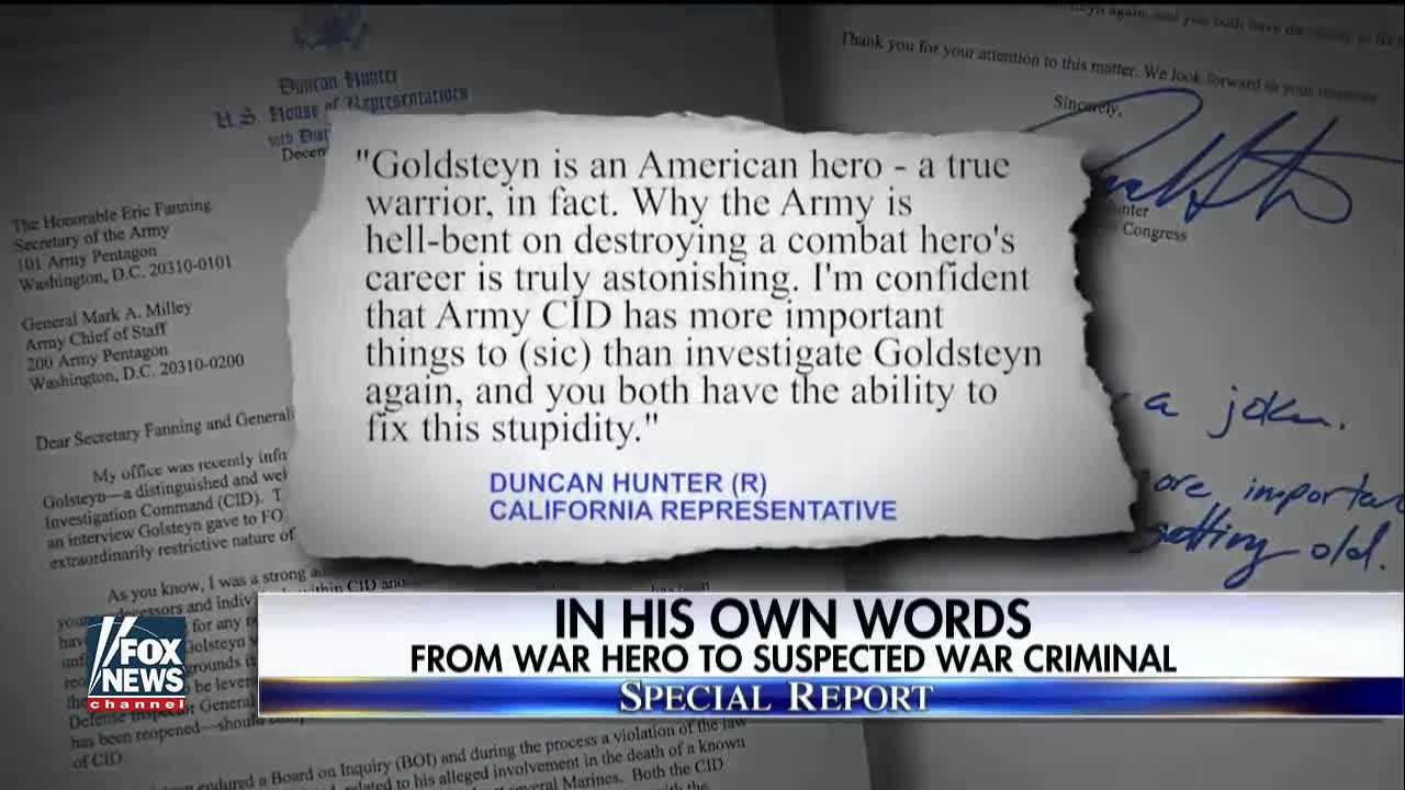 Fox News original report on Army Maj. Mathew L. Golsteyn