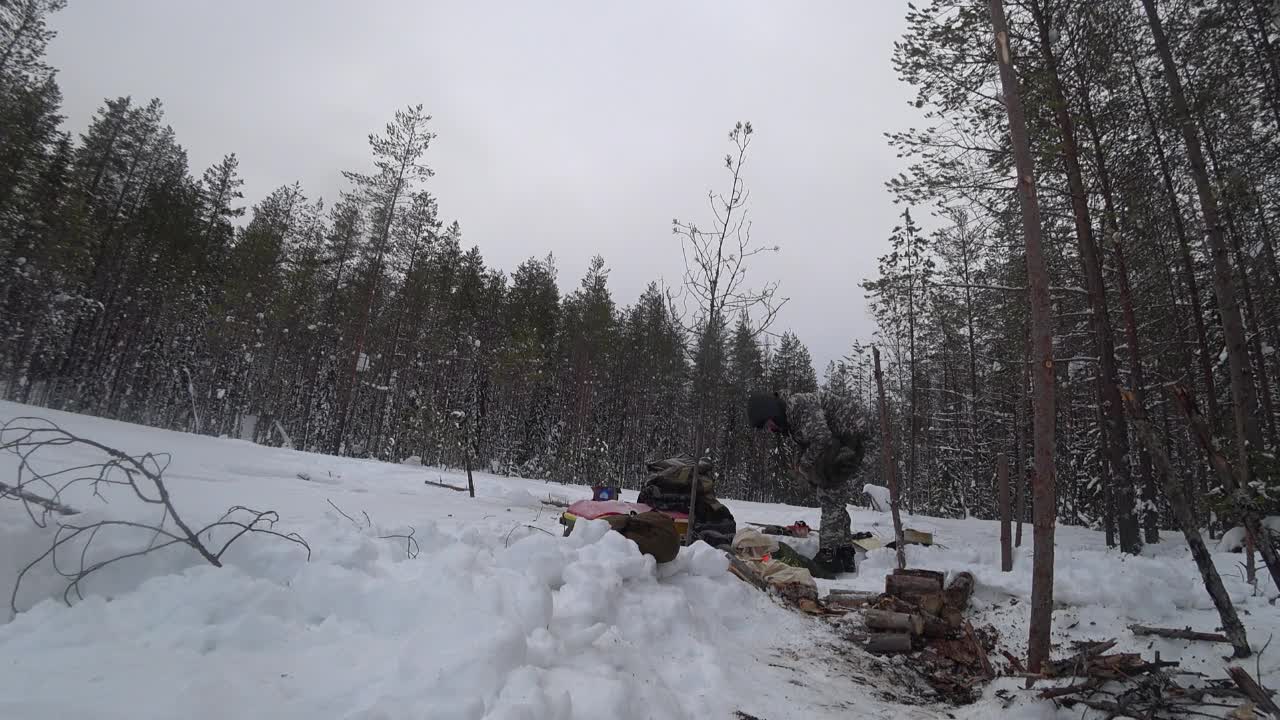 21 Days of living in the wild forest. Winter wild camping and hiking in the snow #4