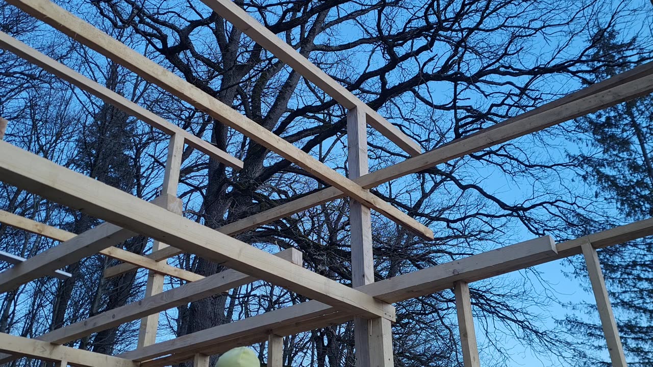 Setting the beams into place