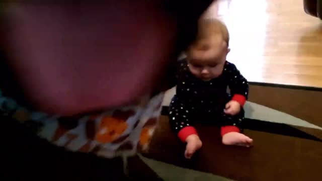 Baby laughs and plays with his Newfoundland dog_batch