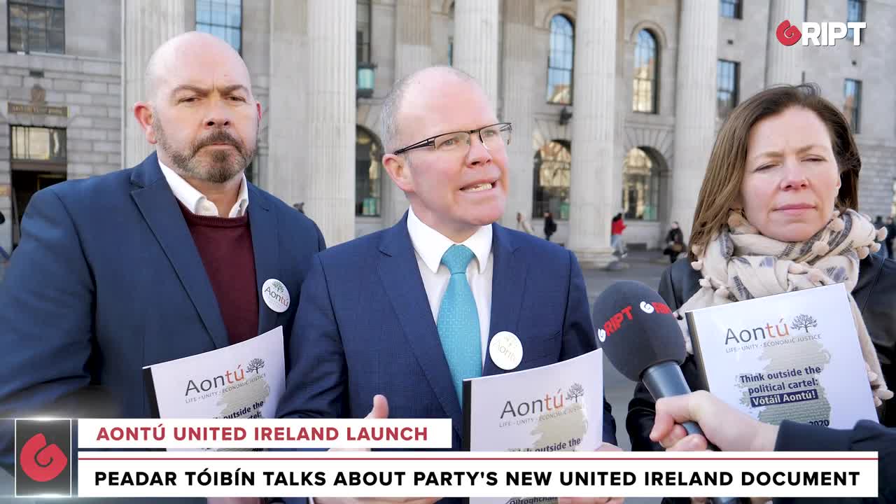 PEADAR TÓIBÍN outlined Aontú's 'United Ireland Policy' at the GPO today