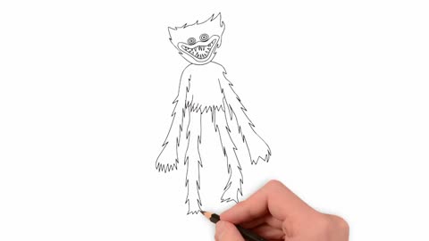 How to Draw Huggy Wuggy Walking Easy