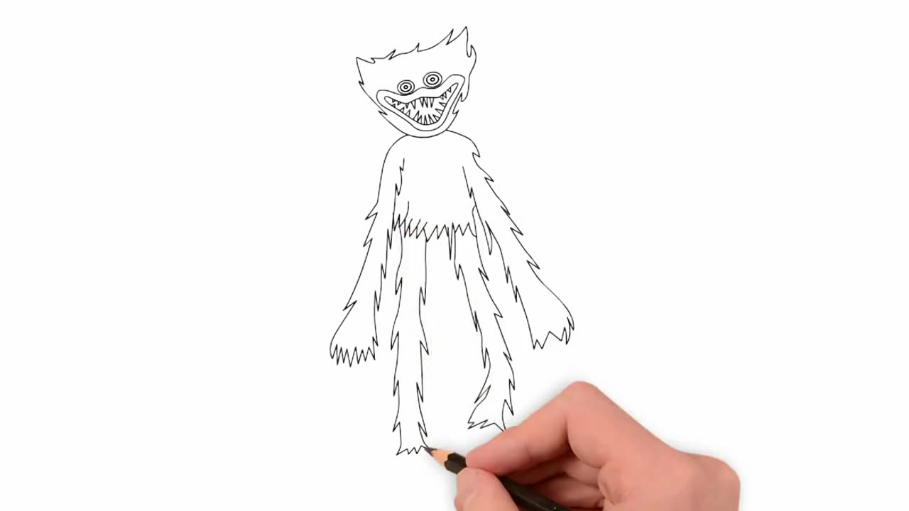 How to Draw Huggy Wuggy Walking Easy