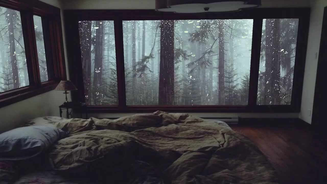 Relaxing rain sounds in the forest