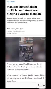 Australian Man Sets Himself On Fire to Protest Authoritarian Vaccine Passports