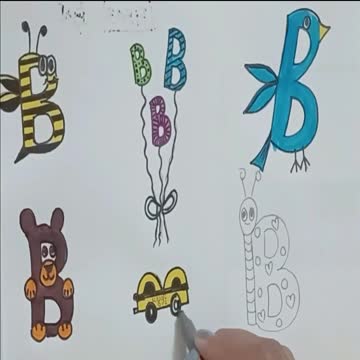 Draw letter Bb Objects | Easy to Draw | Objects from letter B | Objects that start with Letter B