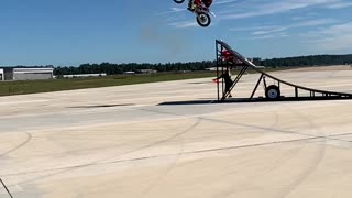 Jumping a Bi-Plane on a Motorcycle