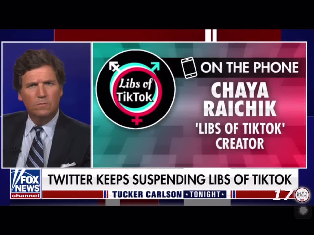 Libsoftiktok talk to Tucker Carlson after getting suspended from Twitter.