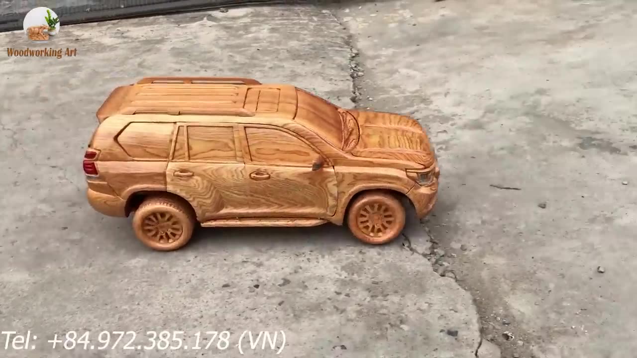 Building a realistic Toyota Prado Land Cruiser 2020 model out of wood | Woodworking Art