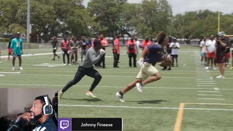 HE'S STREAKING!!! THIS RECEIVER COOKED 12 DBs IN A ROW! (1ON1s FOR $10,000) JOHNNY FINESSE FEACTION