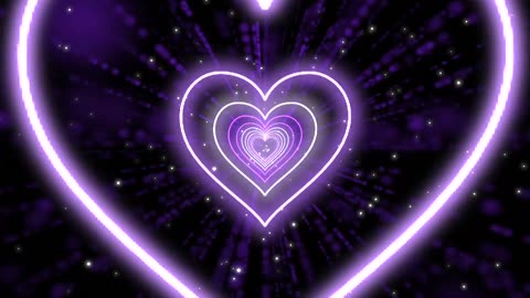 197. Heart Tunnel 💜🤍 Heart Background Neon Heart Background Video Wallpaper Heart