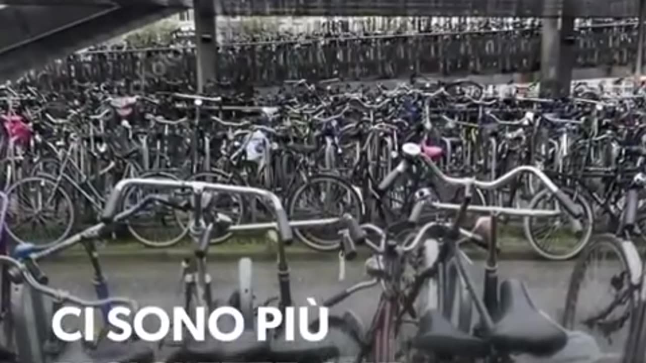 OLANDA:IL PARADISO DELLE BICICLETTE DOCUMENTARIO le biciclette in Olanda hanno tutte la targa che non è la targa del motorino ma è una sigla sul telaio per dire chi è il proprietario perchè le fregano pure