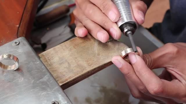 Smooth The Surface Of The Ring With A Sanding Stick