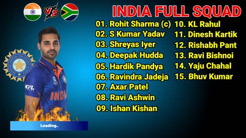 South Africa Tour Of India T20I Series 2022 India vs South Africa T20I Series India Final Squad