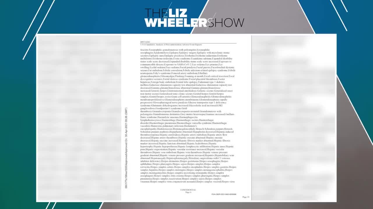 LIZ WHEELER: Reading Pfizer's confidential document