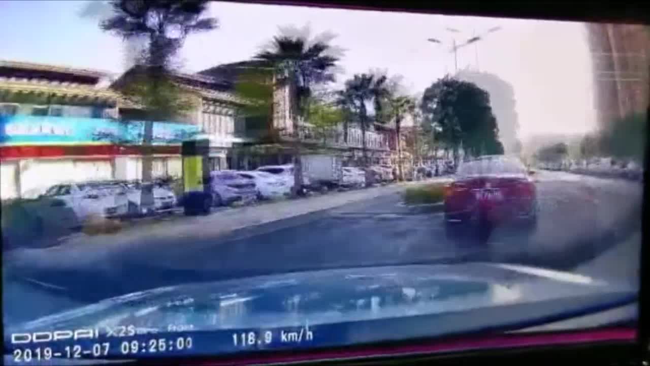 Speeding Audi Flips Upside Down And Cuts Down Palm Tree