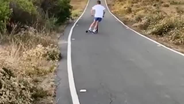 Skateboarding teen