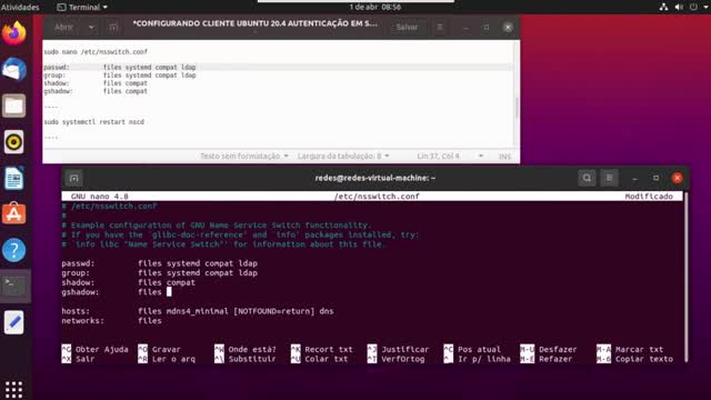 CONFIGURANDO CLIENTE UBUNTU 20.4 AUTENTICAÇÃO EM SERVIDOR OPENLDAP