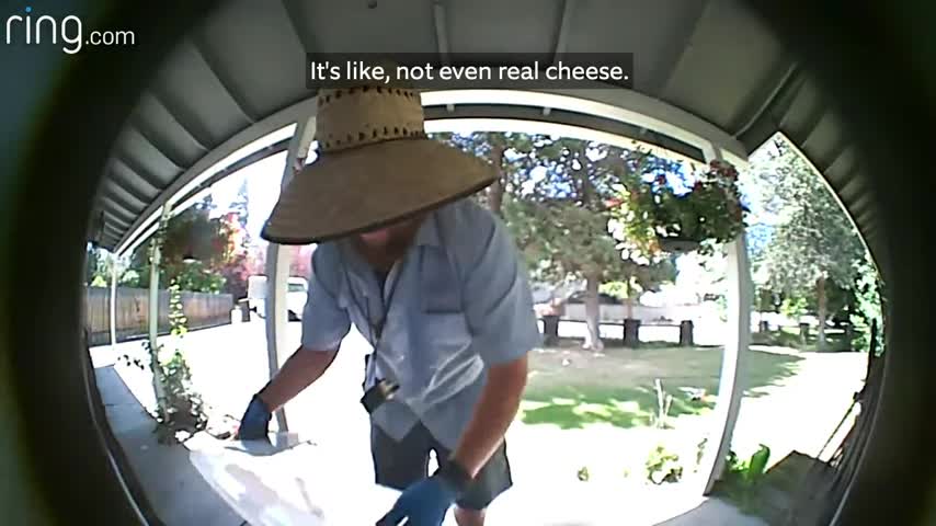 Mailman Dances In Front Of Ring Video Doorbell After Receiving Snacks From Owner