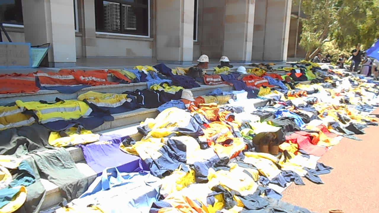 Covid death jab protest parliment house perth WA