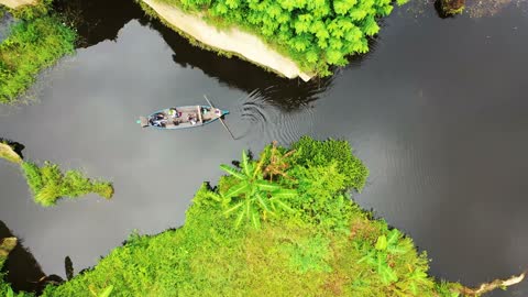 Watch Aerial View Of A Boat Sailing