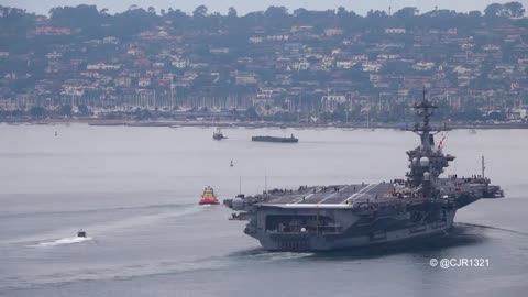 USS Abraham Lincoln (CVN 72) Nimitz-class aircraft carrier leaving San Diego - November 30, 2023