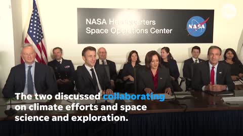 Kamala Harris, Emmanuel Macron discuss space efforts during DC visit | USA TODAY