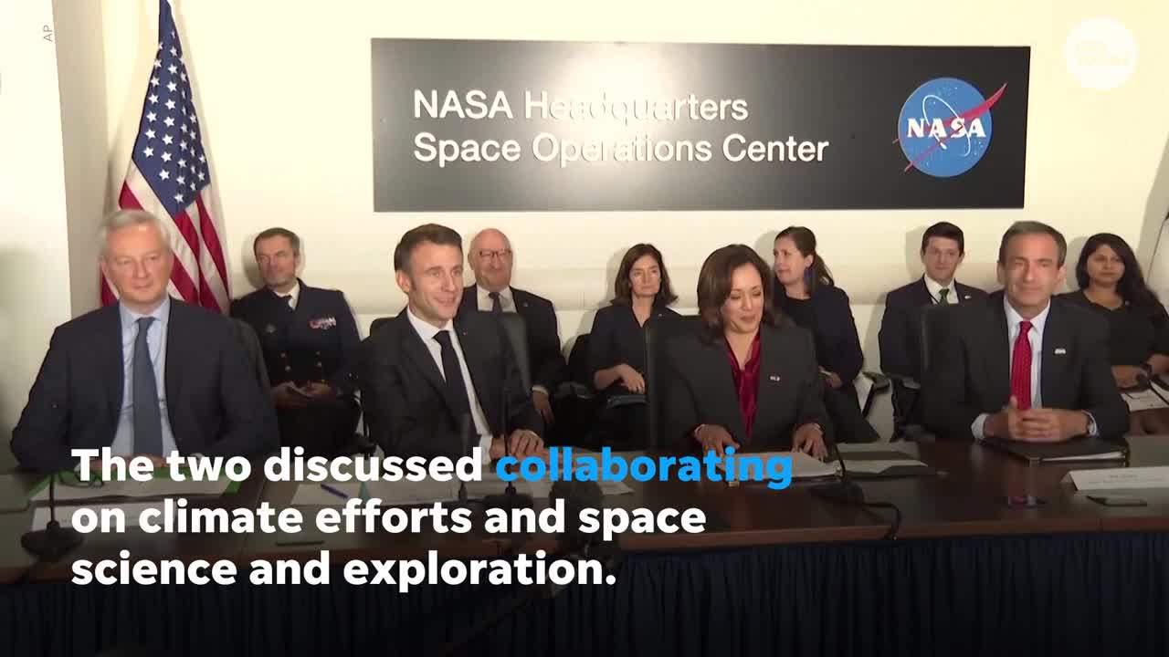 Kamala Harris, Emmanuel Macron discuss space efforts during DC visit | USA TODAY