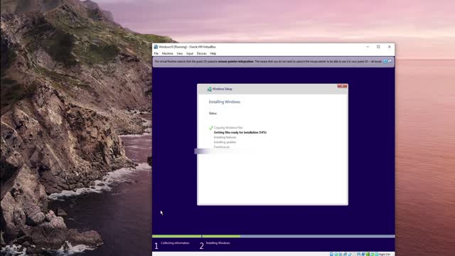 VirtualBox installation of Windows 10