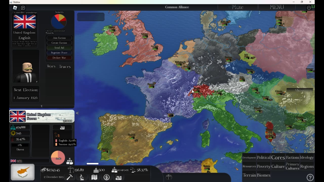 Playing as Cyprus in Nation Rising Simulator Roblox