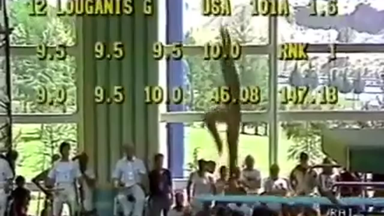 Greg Louganis in the 1986 world championship in Madrid.