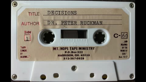 Decisions, Slightly different version than I've heard, by Dr Ruckman